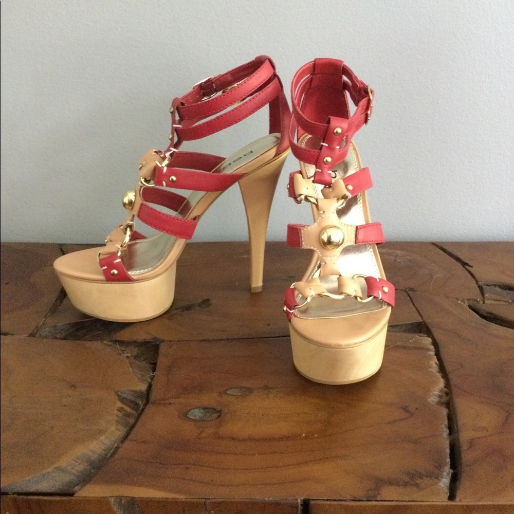 NEW Bebe Marcelle Red Stiletto Sandals